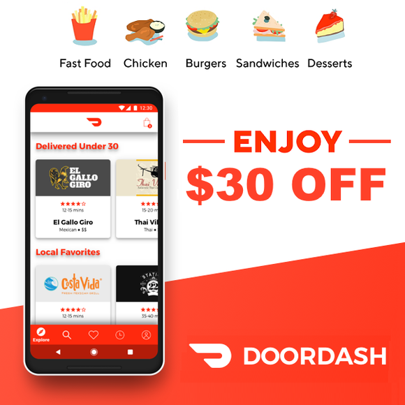 Get $30 from Doordash and Get Dinner Delivered!