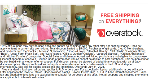 Overstock new customer deals coupon