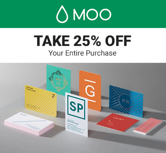 Moo.com 25% off Your First Order