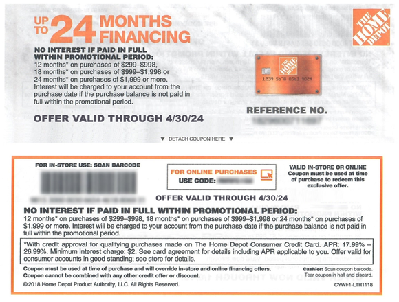 Home Depot−No Interest up to 24 Months Financing Coupon−𝗜𝗻𝘀𝘁𝗮𝗻𝘁 𝗗𝗲𝗹𝗶𝘃𝗲𝗿𝘆