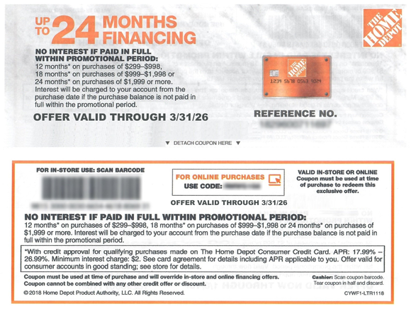 Home Depot Coupon−No Interest up to 24 Months Financing−𝗜𝗻𝘀𝘁𝗮𝗻𝘁 𝗗𝗲𝗹𝗶𝘃𝗲𝗿𝘆