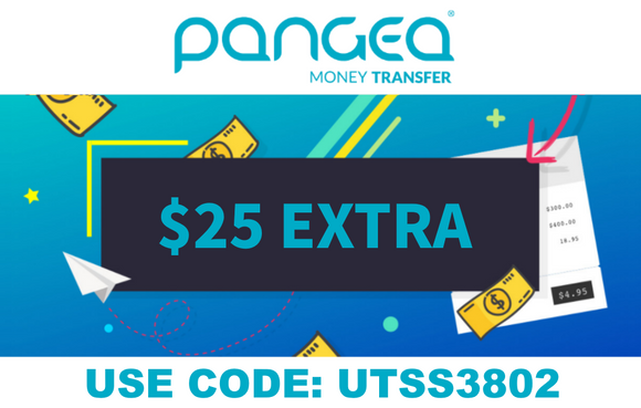 Pangea Online Money Transfer Service $25 Sign-Up Bonus and $25 Referral Rewards