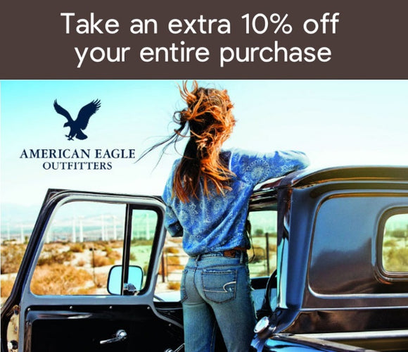 American Eagle Outfitters 10% off Entire Order Coupon−𝗘𝗺𝗮𝗶𝗹 𝗗𝗲𝗹𝗶𝘃𝗲𝗿𝘆