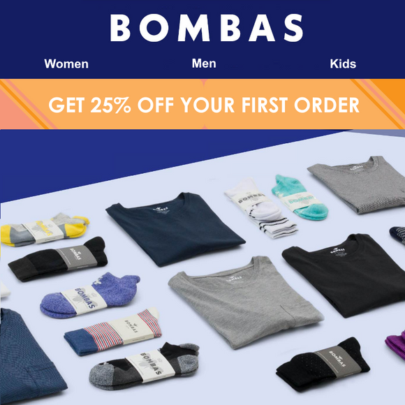 25% off Entire Purchase from Bombas
