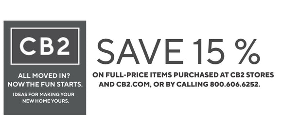 CB2 15% off Your Entire Purchase