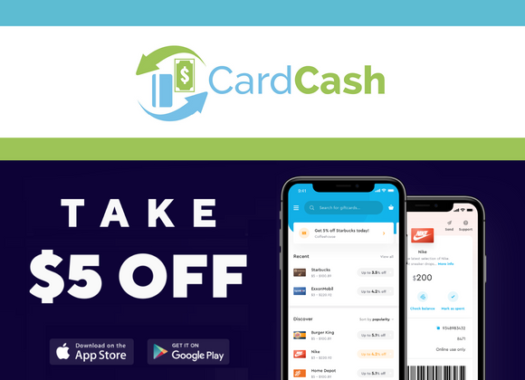 Card Cash−Get $5 off Your First Purchase!