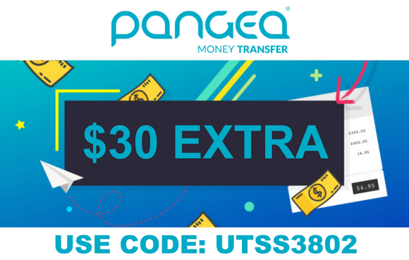 Pangea Online Money Transfer Service $30 Sign-Up Bonus and $30 Referral Rewards