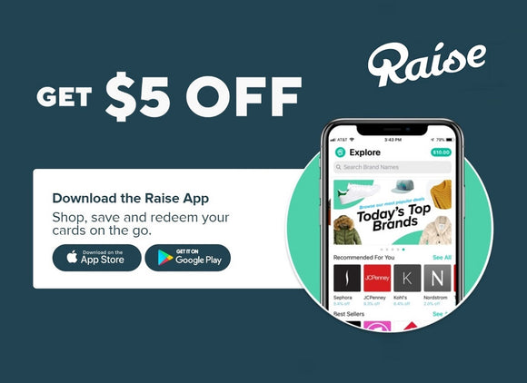 Raise−Get $5 Credit Toward Your First Purchase!