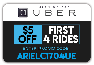 Uber $5 off Each of Your First 4 Rides